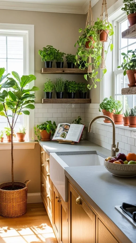 Cozy Kitchen with Plants