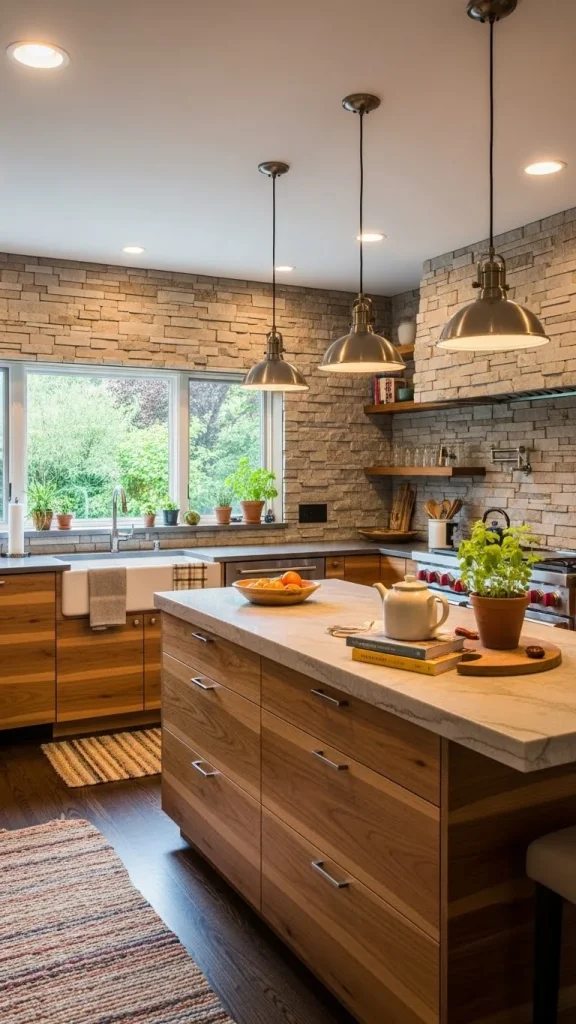 Cozy Kitchen with Mixed Materials