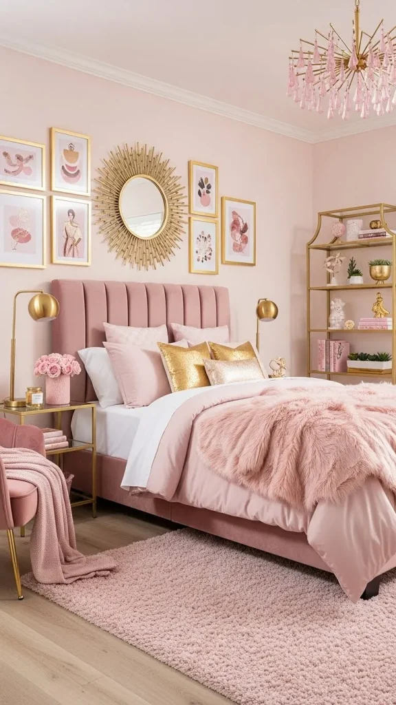 Pink Modern Glam Bedroom