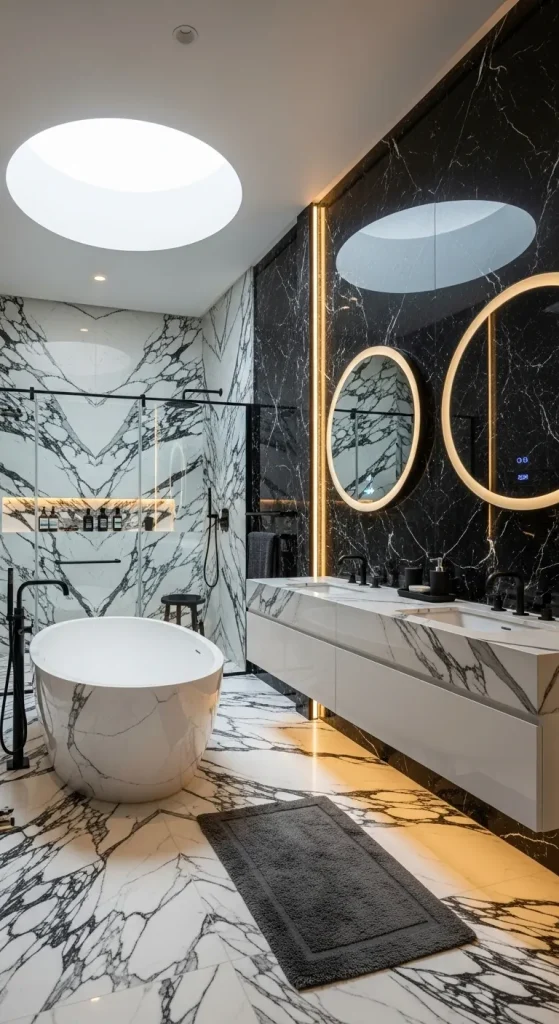 Black and White Marble Bathroom