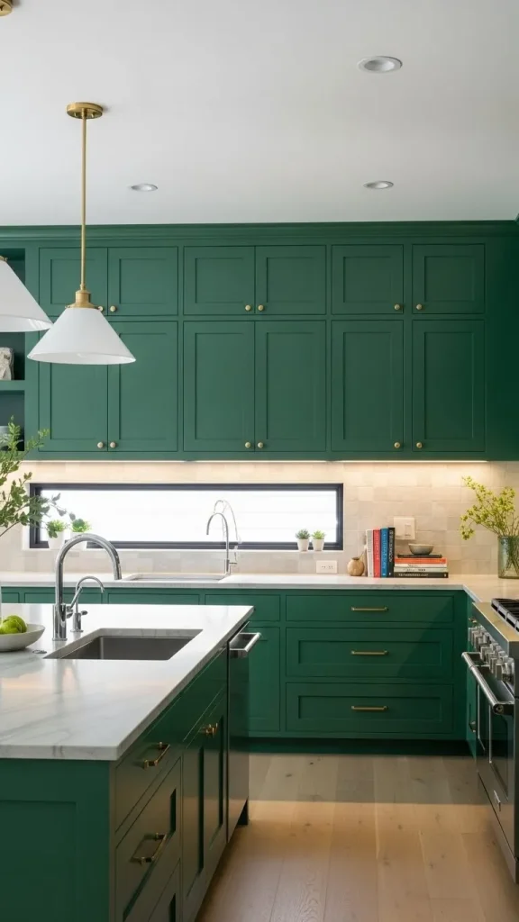 Bold Emerald Green Kitchen