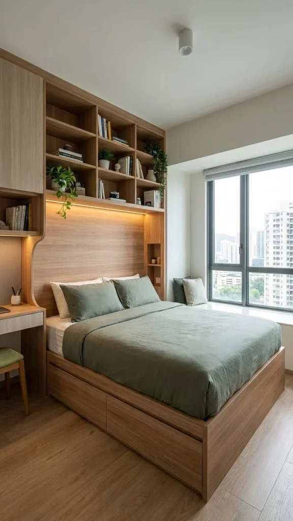 Built-In Headboard Storage