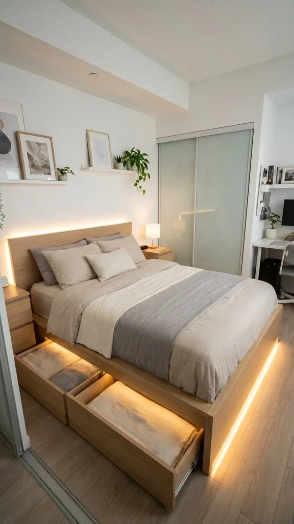 Built-In Storage Bed Design