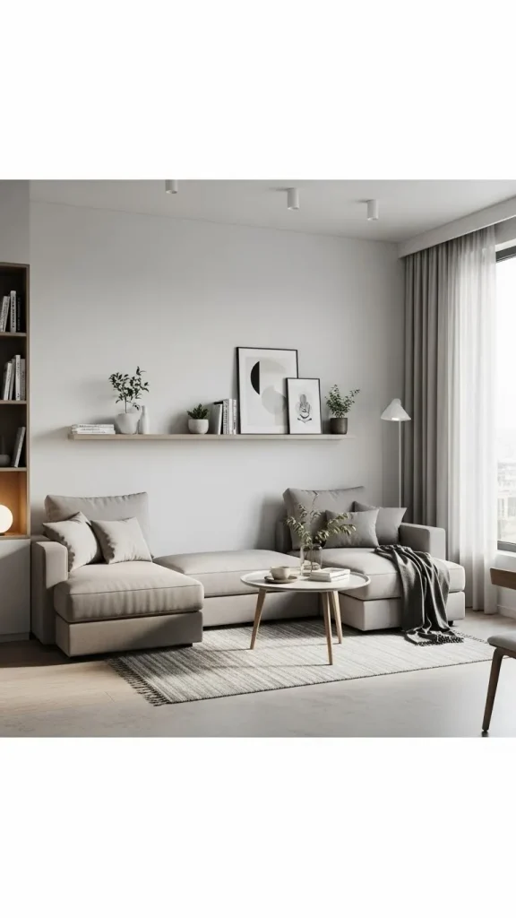 Compact Living Room with Compact Sectional