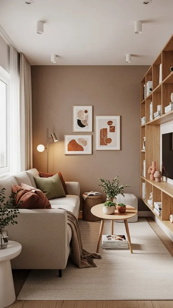 Earthy Tones Compact Living Room