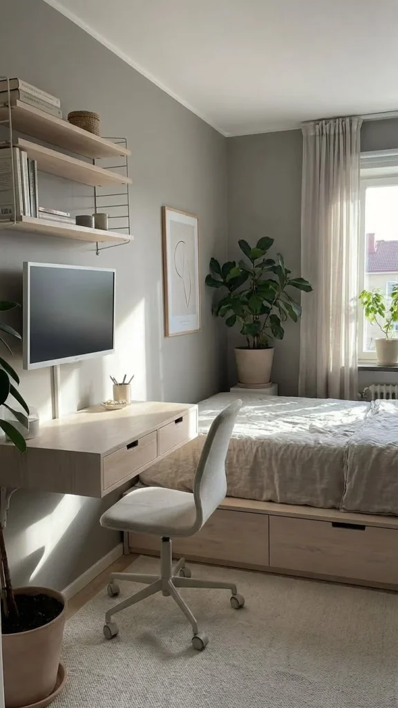 Floating Desk Bedroom