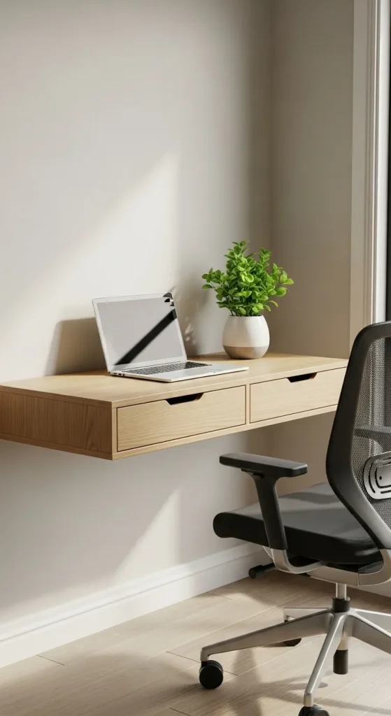 Floating Desk with Drawers