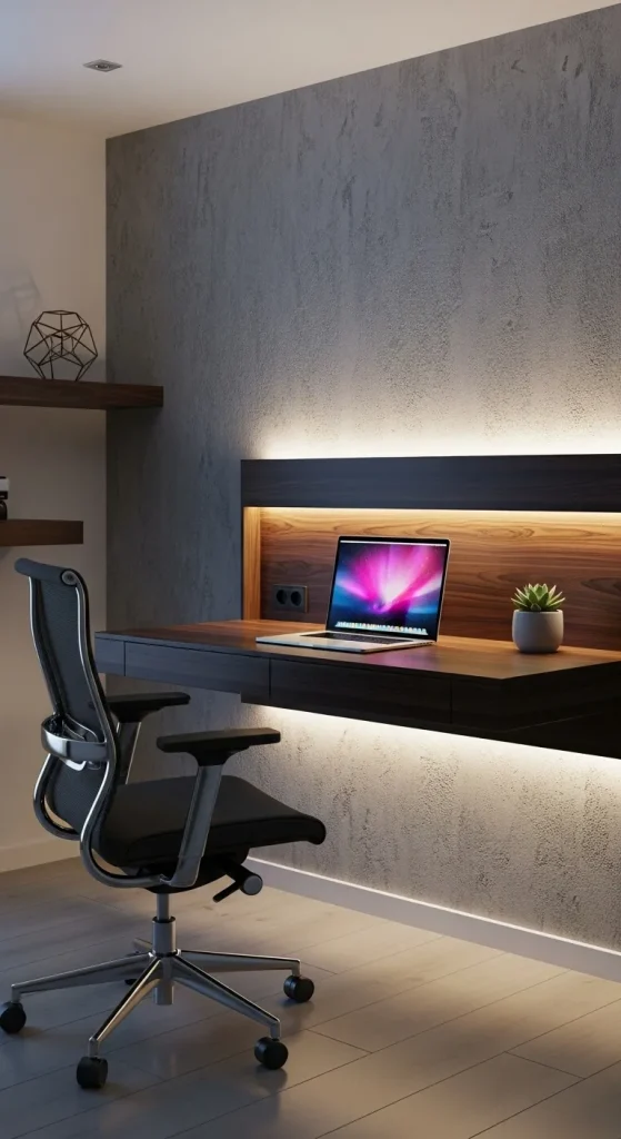 Floating Desk with LED Backlight