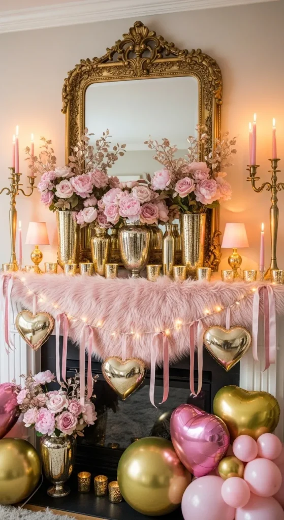 Gold and Blush Glam Mantle