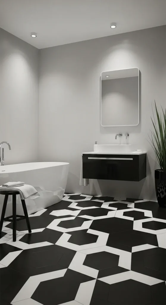 Graphic Black and White Patterned Tiles