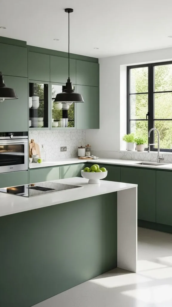 Matte Green Cabinets