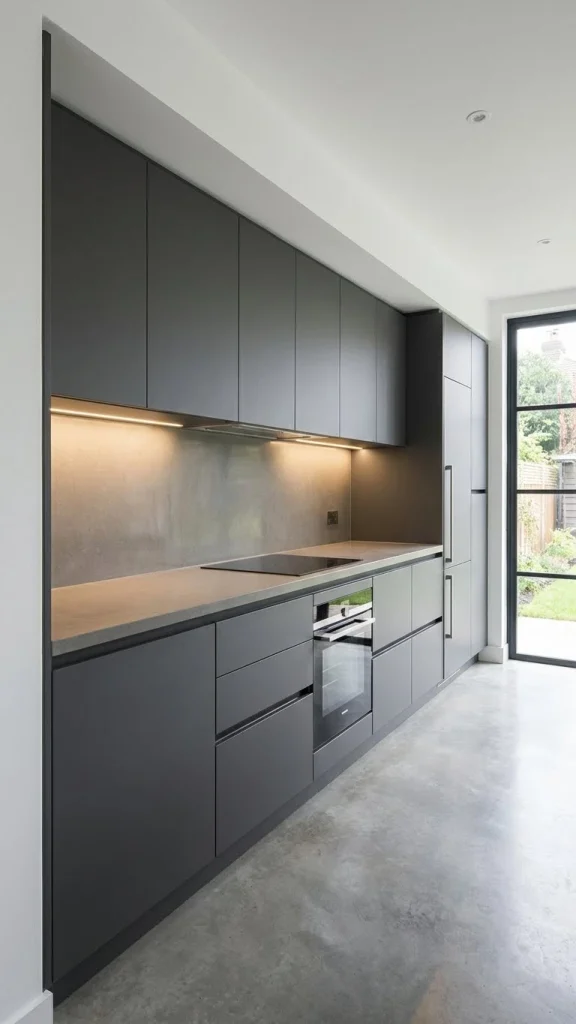 Minimalist Handle-Free Cabinets