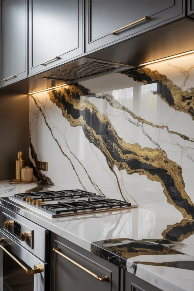 Statement Slab Backsplashes