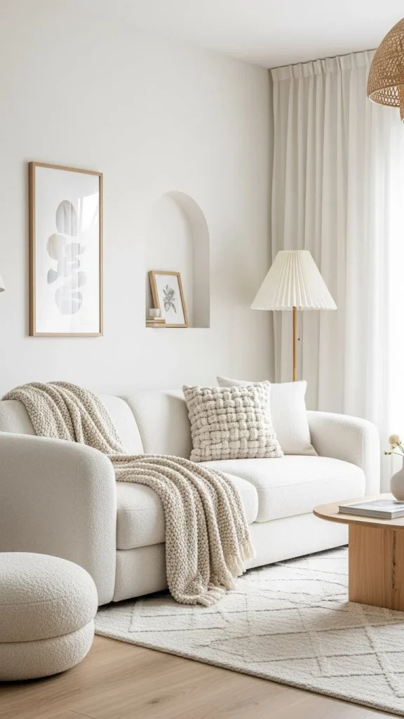 Timeless All-White Living Room