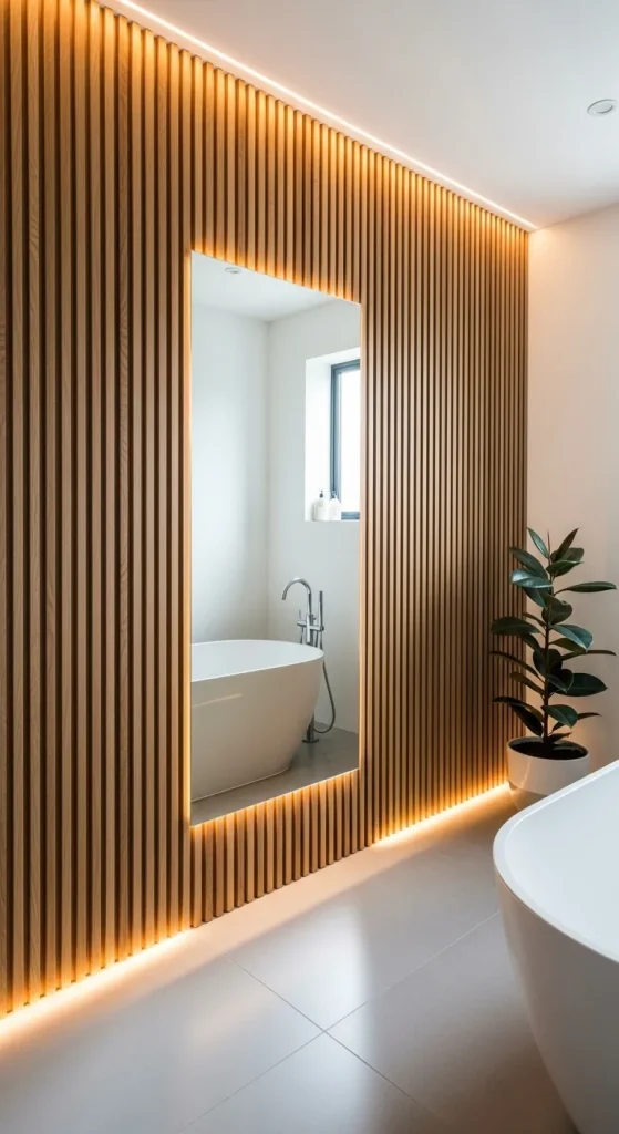 Vertical Wood Slat Walls