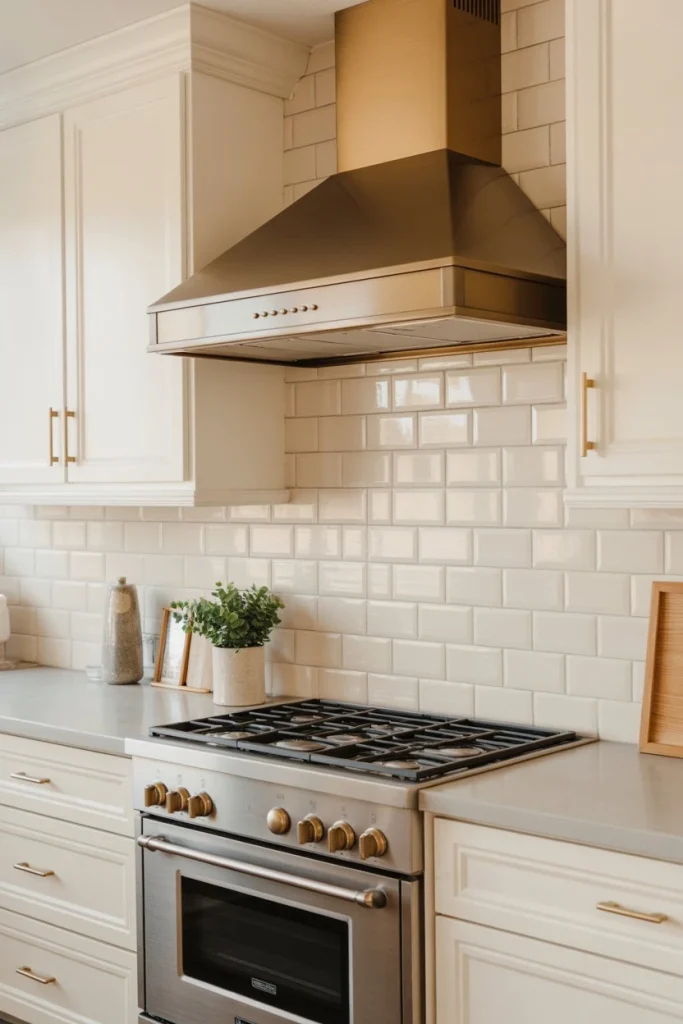 Warm Metallic Range Hoods