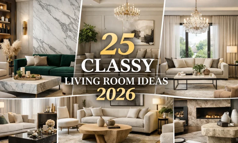 25 Classy Living Room Ideas 2026 for Elegant Homes