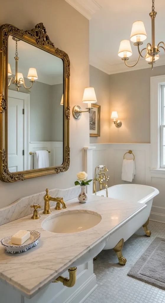 Antique Brass Frame Mirror