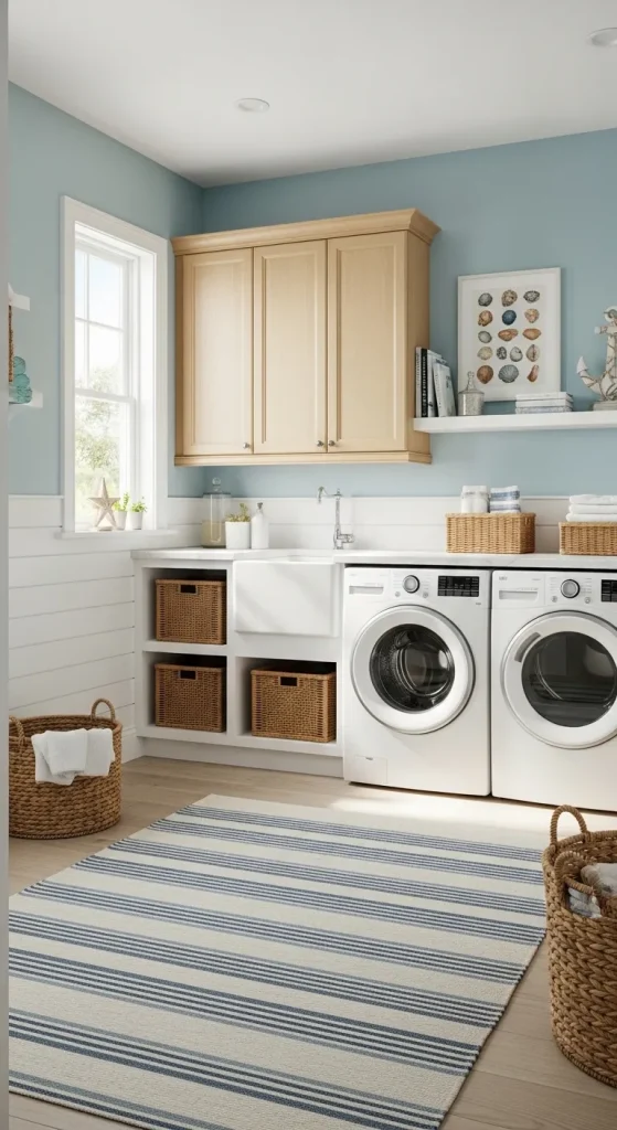 Coastal Inspired Laundry Room
