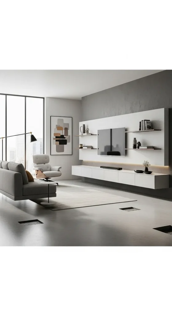 Contemporary Living Room with Floating Furniture