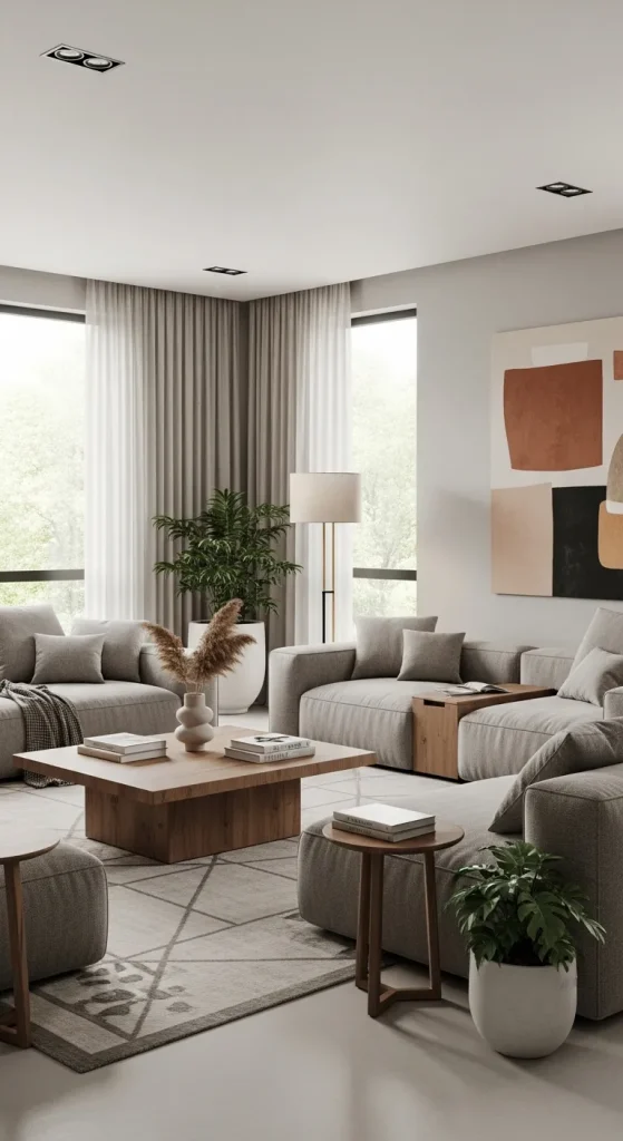 Contemporary Living Room with Low-Profile Seating