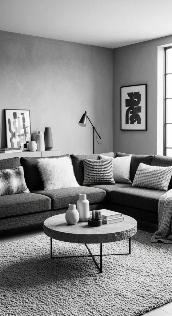 Contemporary Living Room with Monochrome Design