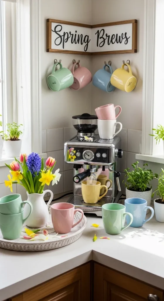 Creating a Spring Coffee Bar for a Cozy Corner