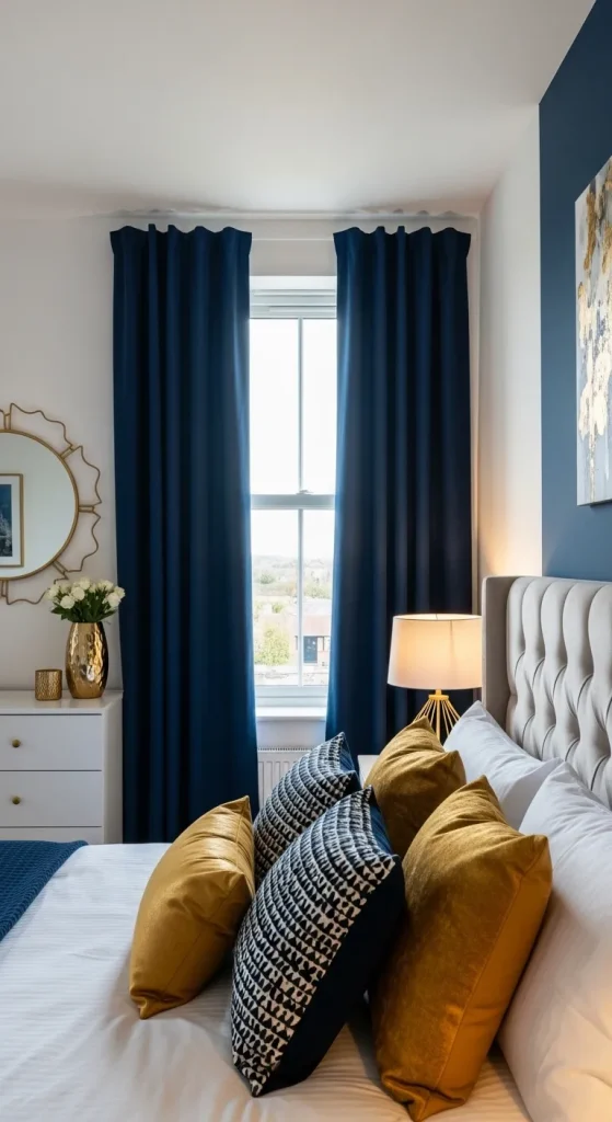 Dark Navy Curtains for Bold Contrast