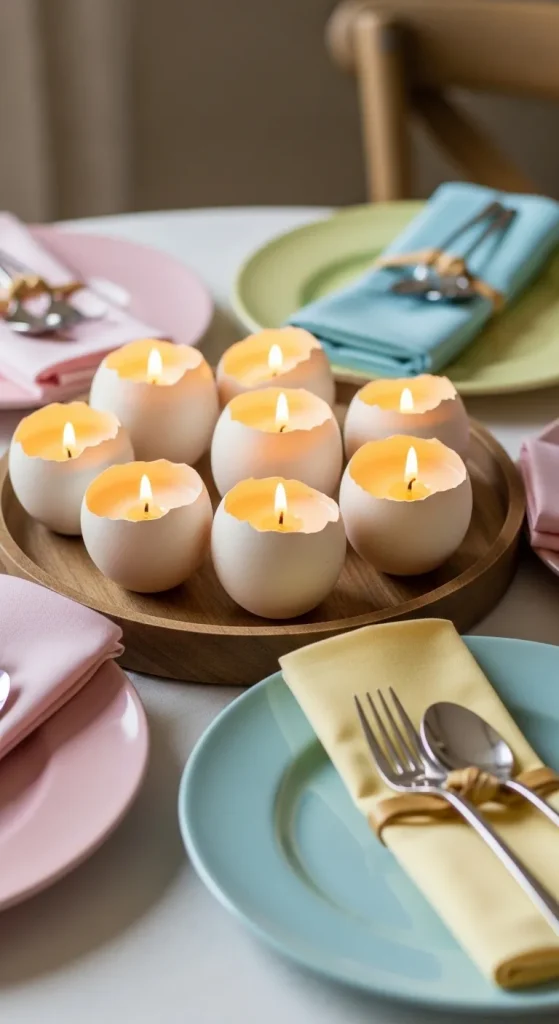 Eggshell Candles for a Unique Touch