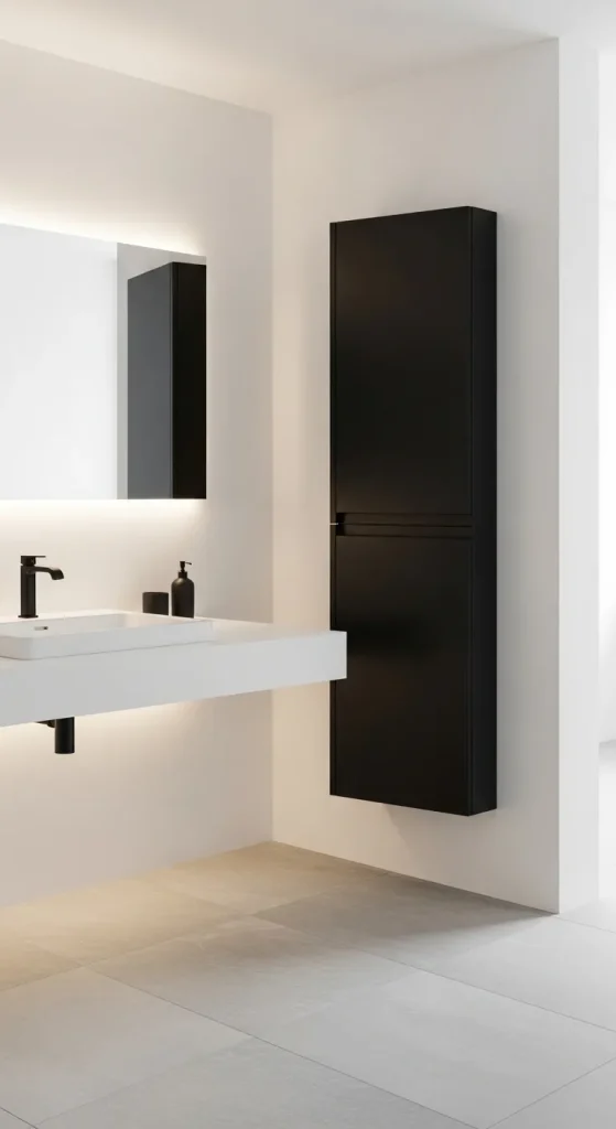 Matte Black Wall Cabinet