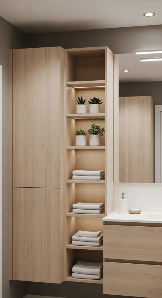 Open Shelf Wall Cabinet Combo