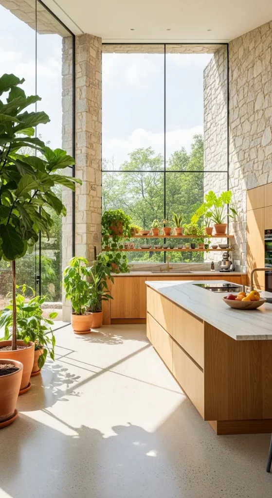 Outdoor-Inspired Stone Kitchen