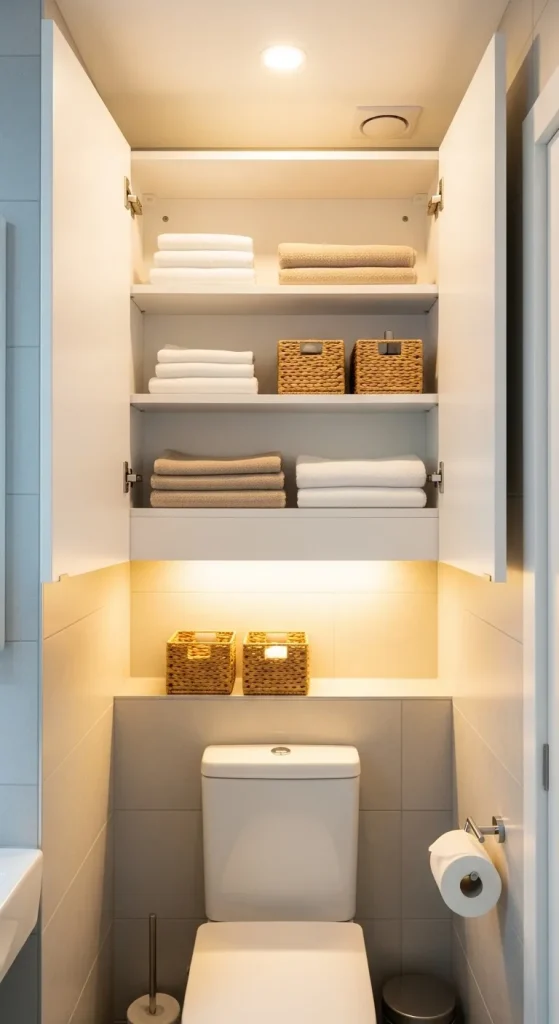 Over-the-Toilet Cabinet with Open Shelves