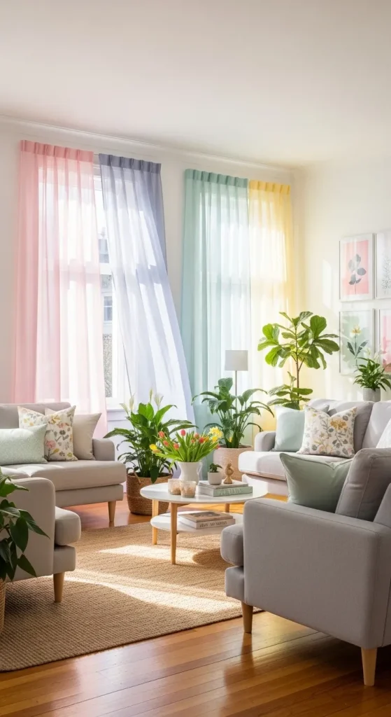 Replacing Winter Curtains with Lighter Drapes