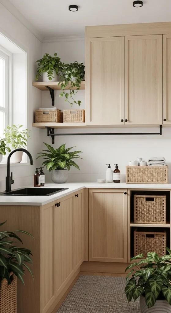Scandinavian-Inspired Laundry Space