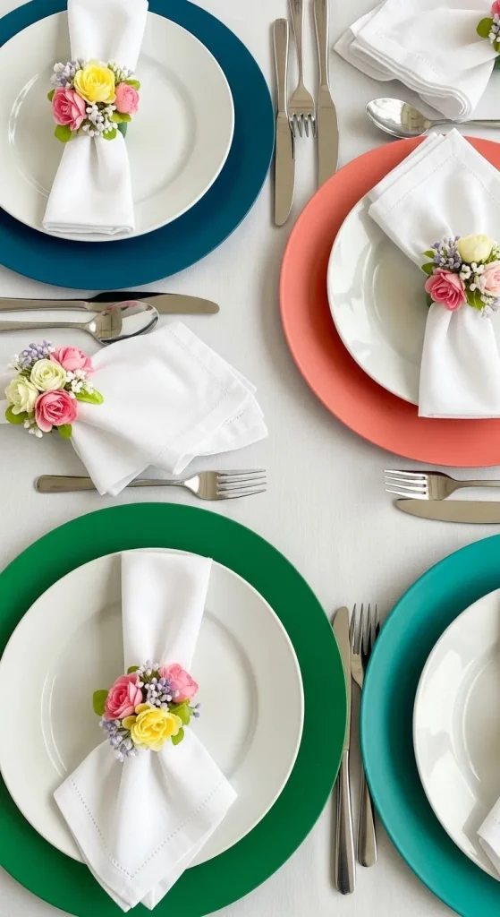 Simple White Plates with Colorful Accents