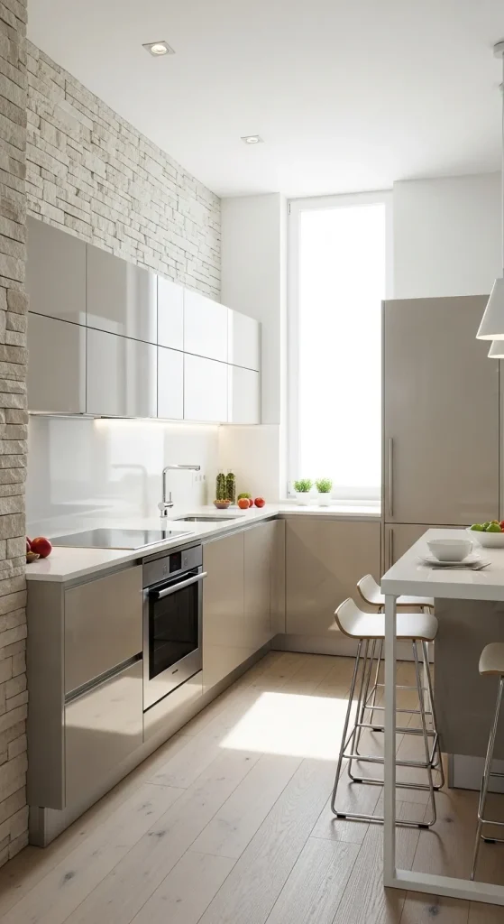 Small Kitchen Stone Accent