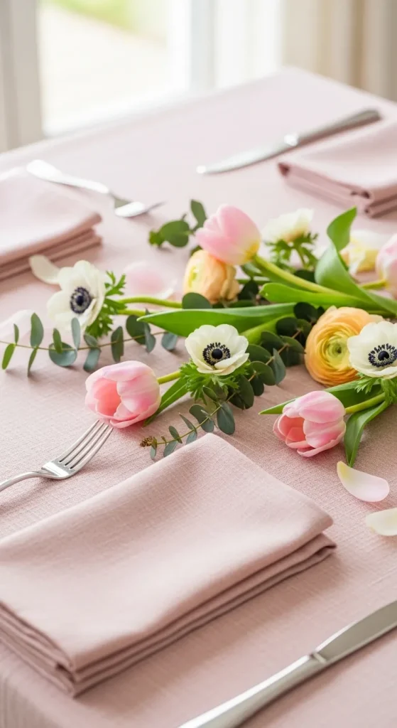 Soft Spring Colors in Tablecloths
