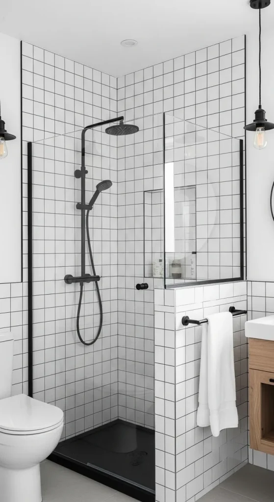 Subway Tile with Dark Grout