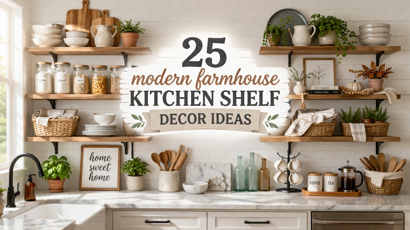 25 Modern Farmhouse Kitchen Shelf Decor Ideas Looks Crazy
