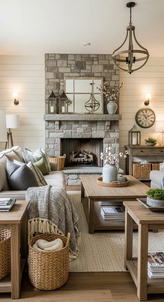 Cozy Farmhouse Family Room