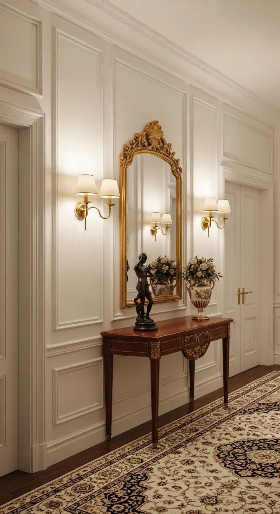 Hallway With Decorative Wall Molding
