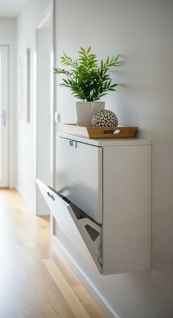 Narrow Shoe Storage Cabinet