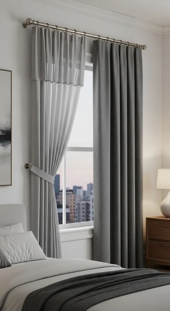 Double Rod Curtain Setup for Flexibility