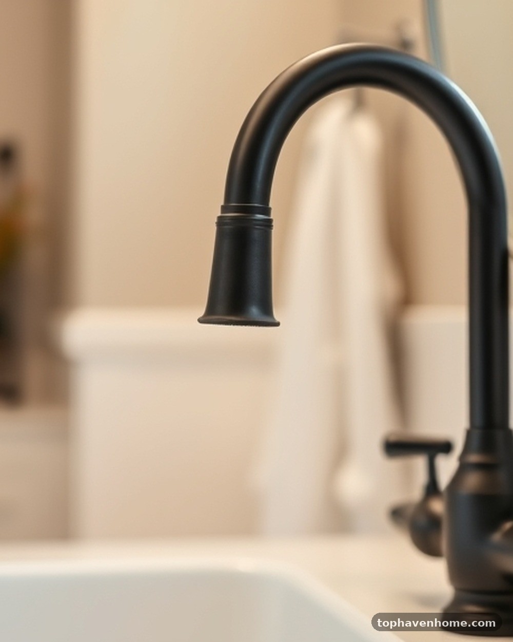 1. Matte Black Gooseneck Faucet