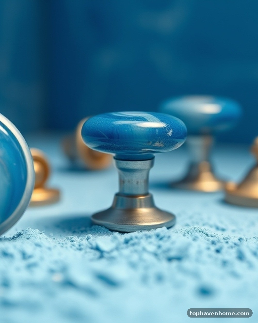 15. Blue Agate Stone Knobs