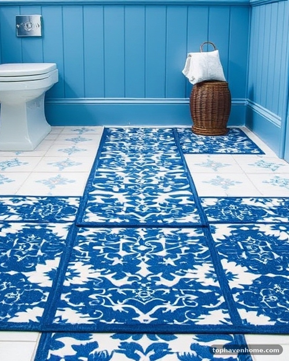 16. Indigo Patterned Floor Runners