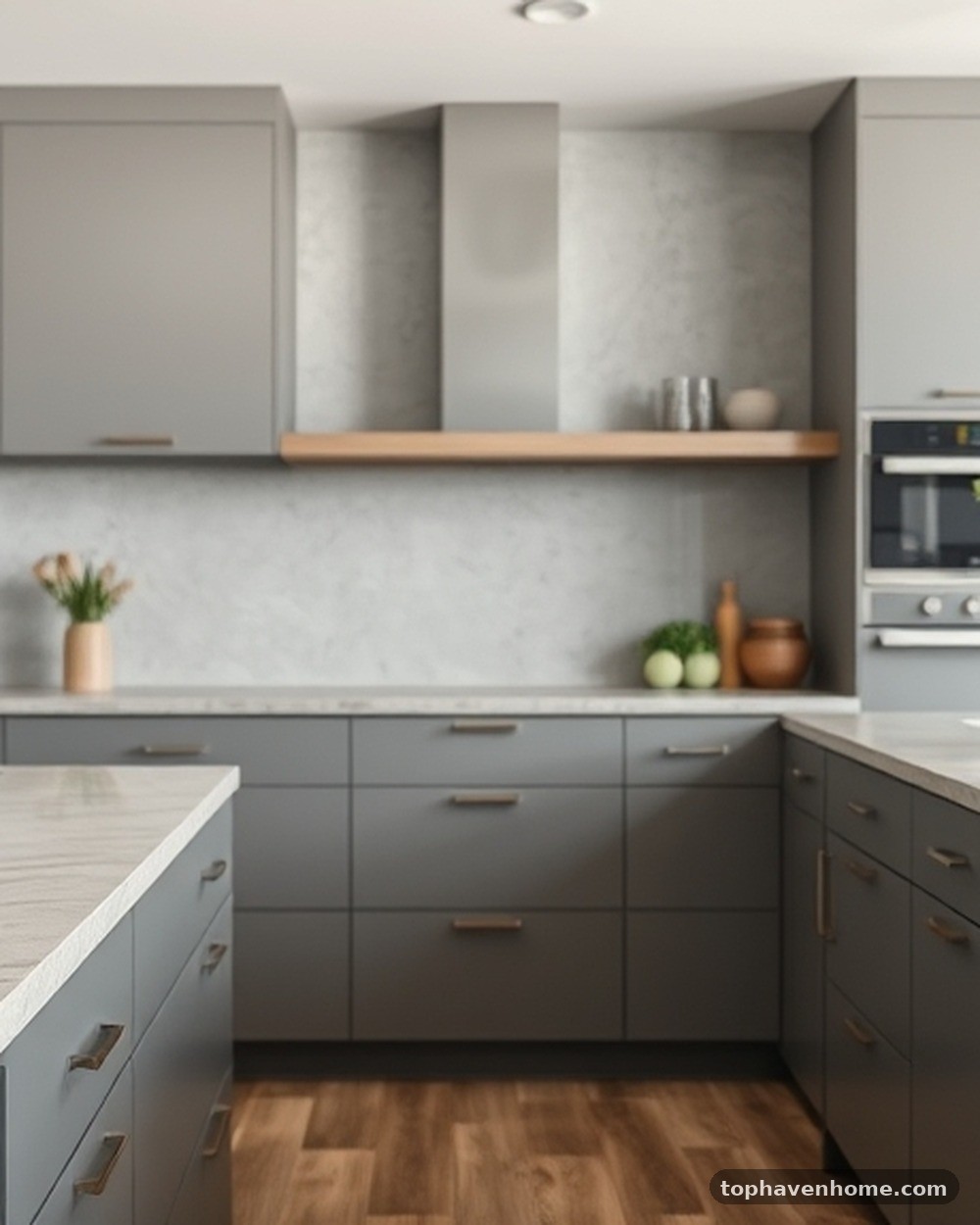 3. Concrete-Effect Resin Countertops
