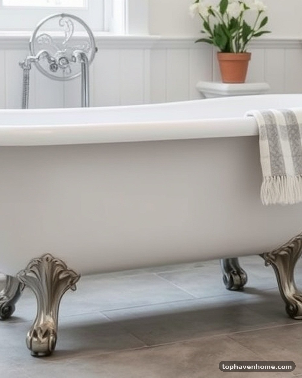 4. Clawfoot Tub with Modern Feet