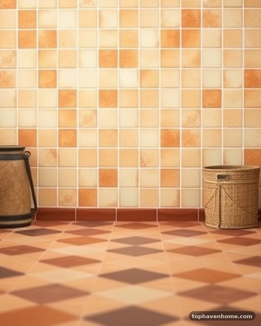 6. Terracotta and Cream Clay Tiles